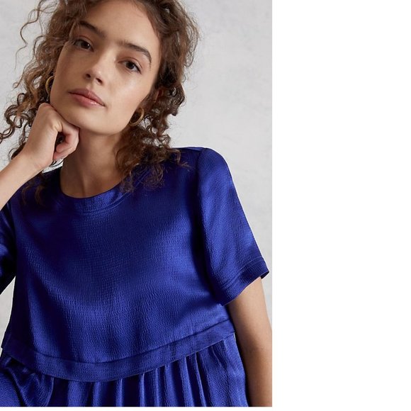 Anthropologie Jimena Midi Dress size M new with tag sapphire color - Picture 2 of 5